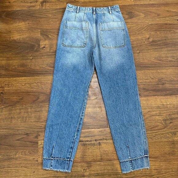 Free People We The Free Marion High Waisted Jean in Celeste Blue 27 - Picture 4 of 7